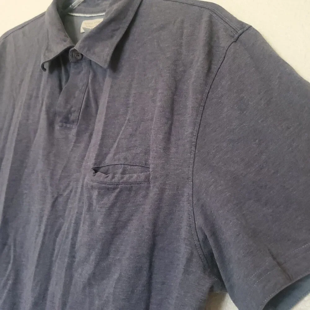 Banana Republic Men’s Polo Shirt Sz XL Fitted Pima Cotton Blue Short Sleeves